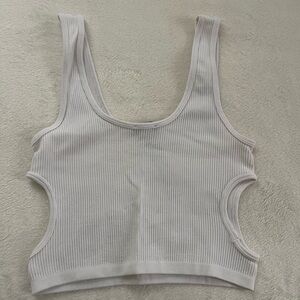 (Zara) White Ribbed Tank Top
